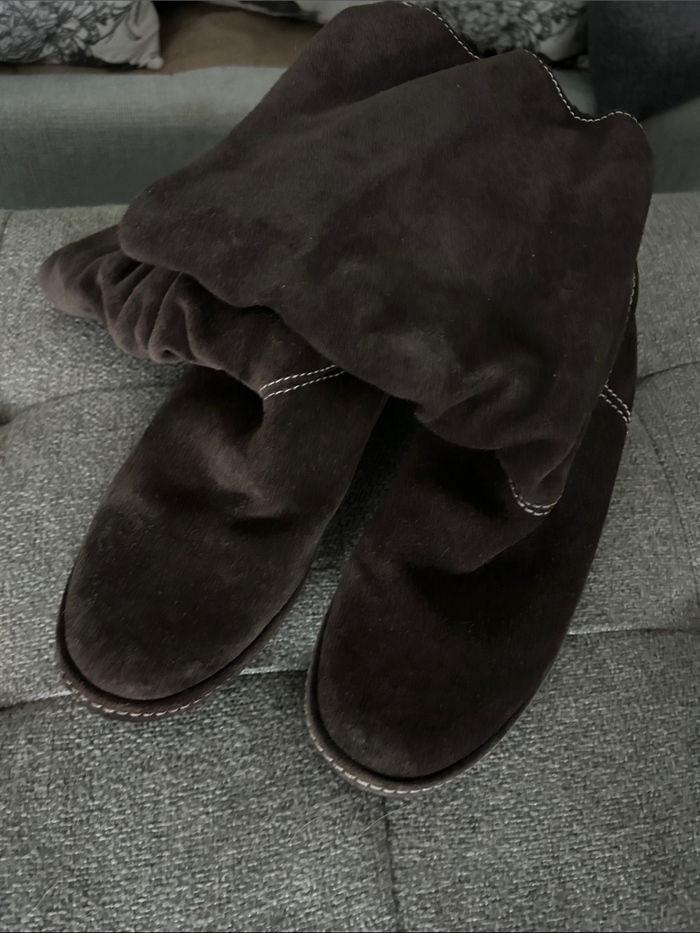 Lands End Women’s Dark Brown Suede Slouch Boots